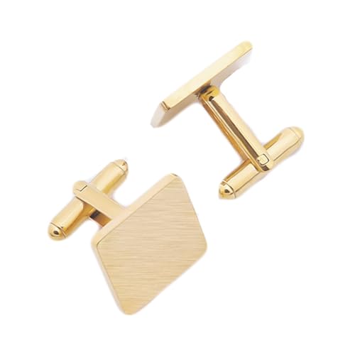 AMDXD Titan Manschettenknöpfe, Quadrat Gebürstet Cufflinks, Gold Manschettenknöpfe für Herren zur Hochzeit, Verlobung, Valentinstag, Jahrestag von AMDXD