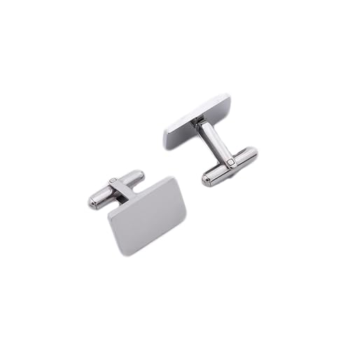 AMDXD Titan Personalisierte Manschettenknöpfe, Rechteck Cufflinks Box for Men, Silber Manschettenknöpfe für Anzug Hemd Hochzeit Business Graduation Gift von AMDXD