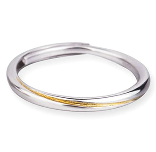 AMDXD Trauringe 925er Sterling Silber, Goldene Schnitt Dünn Trauringe Damen, Silber Ring Herren von AMDXD