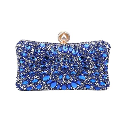 AMEEDA Damen Clutch Perlen Candy Mix Farbe Clutch Strass Abendtaschen Party Diamanten Schulterkette Handtaschen Geldbörse(Color:YM3218blue) von AMEEDA