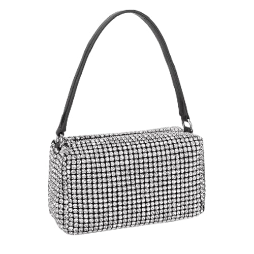 AMEEDA Diamante Clutch Bag Damen Abendtasche Handtasche Diamond Flash Einfache Tasche Europäische und amerikanische Banketttasche Geldbörse(Color:Black) von AMEEDA