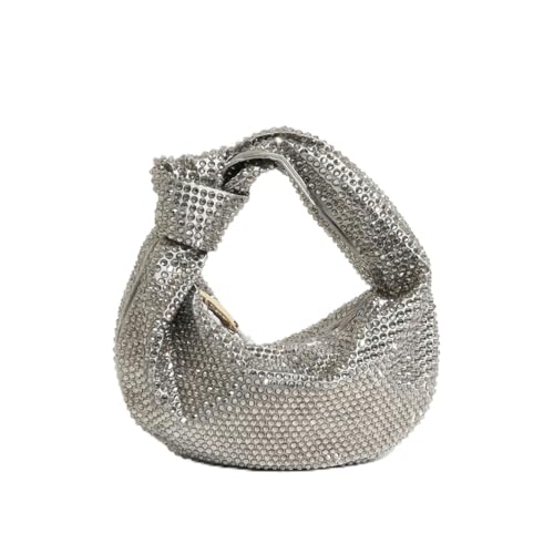 AMEEDA Diamante Clutch Bag Damen-Clutch, Strass-Abendtasche, geknotet, glitzernde Kristall-Diamant-Hochzeitshandtasche, glitzernde Partytasche(Color:A) von AMEEDA