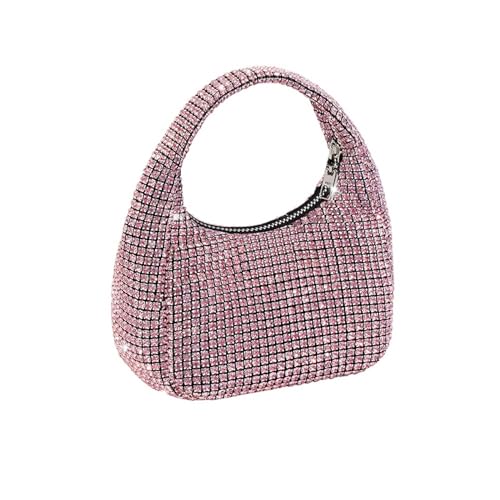 AMEEDA Diamante Clutch Bag Diamant-Abend-Geldbörsen, glitzernde Damen-Bankett-Tasche, Hochzeit, Party, Handtasche, Strass-Clutch, Abendessen-Tasche(Color:Pink) von AMEEDA