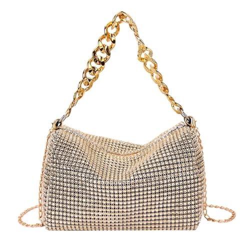 AMEEDA Diamante Clutch Bag Exquisite Strass Umhängetasche Handtasche Damen Abendtasche Funkelnde Handtasche for Maskeraden Party(Color:Gold) von AMEEDA