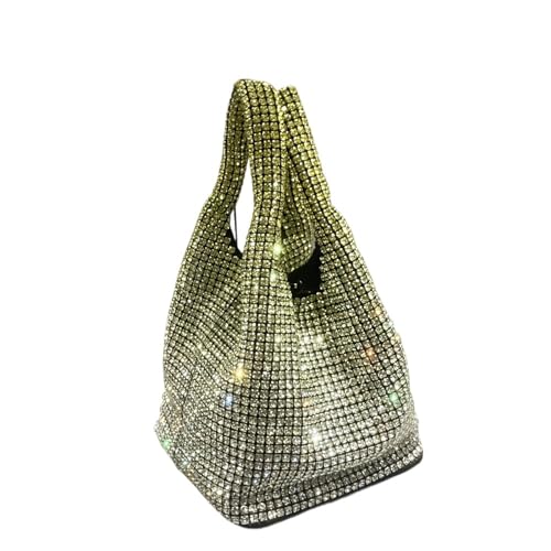 AMEEDA Diamante Clutch Bag Glänzende Kristall Clutch Geldbörse Eimer Schultertasche Strass handgemachte Geldbörsen und Handtaschen Luxus Designer Abend Clutch Bag Geldbörse(Color:Yellow gradient) von AMEEDA