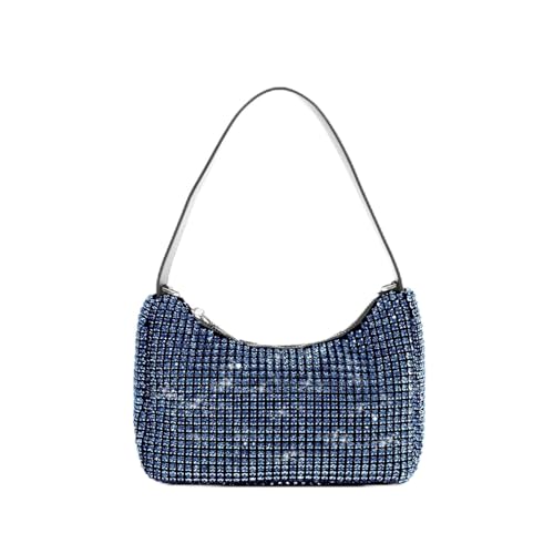 AMEEDA Diamante Clutch Bag Mode Strass Hobos Abendtaschen Diamanten Frauen Handtasche Kristall Schulter Umhängetasche Glitter Party Geldbörse(Color:Blue) von AMEEDA