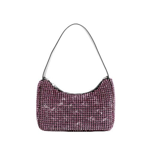 AMEEDA Diamante Clutch Bag Mode Strass Hobos Abendtaschen Diamanten Frauen Handtasche Kristall Schulter Umhängetasche Glitter Party Geldbörse(Color:Purple) von AMEEDA