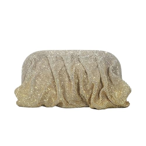 AMEEDA Diamante Clutch Bag Shinny geraffte Strass-Tasche for Damen, Farbverlaufs-Abendtasche, modische Party-Geldbörse(Color:Gold) von AMEEDA