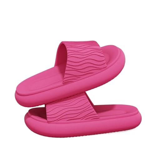 AMEEDA Wolkenschuhe Weiche Unterseite Wolken Hausschuhe Frauen Rot Dicke Plattform Kissen Rutschen Frau Sommer Rutschfeste Strand Sandalen Paar Flip-Flops(Rosy Red,40-41) von AMEEDA