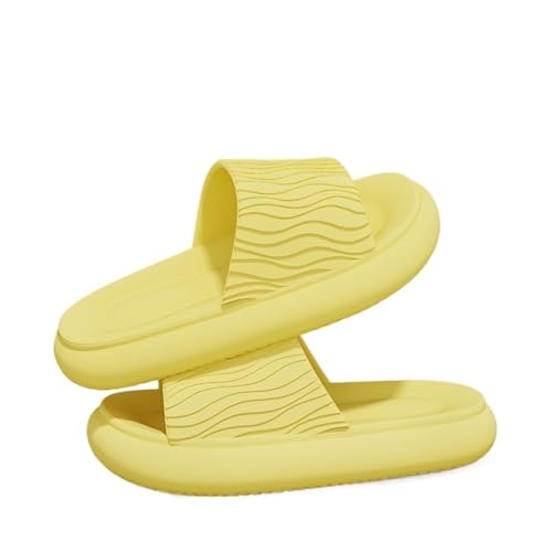 AMEEDA Wolkenschuhe Weiche Unterseite Wolken Hausschuhe Frauen Rot Dicke Plattform Kissen Rutschen Frau Sommer Rutschfeste Strand Sandalen Paar Flip-Flops(Yellow,40-41) von AMEEDA
