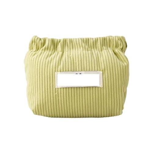 Cord Kosmetiktasche Tragbare elastische Cord-Aufbewahrungstasche, Handtaschen for Frauen, große Kapazität, Mini-Lippenstift, Make-up, Kosmetik, Haargummi-Organizer(Green) von AMEEDA