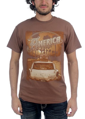 America - Herren Ventura Autobahn-T-Shirt in Braun, X-Large, Brown America - Herren Ventura Autobahn-T-Shirt in Braun, X-Large, Brown von AMERICA