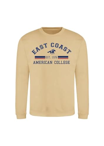 AMERICAN COLLEGE USA Unisex Kids Kapuzenpullover Kinder Junge Mädchen Sweatshirt, Beige, 8 Jahre von AMERICAN COLLEGE USA