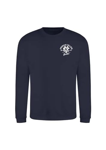 AMERICAN COLLEGE USA Unisex Kids Kapuzenpullover Kinder Junge Mädchen Sweatshirt, Blau, 10 Jahre von AMERICAN COLLEGE USA