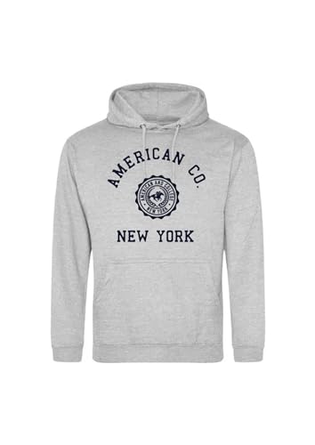 AMERICAN COLLEGE USA Unisex Kids Kapuzenpullover Kinder Junge Mädchen Sweatshirt, Grau, 8 Jahre von AMERICAN COLLEGE USA