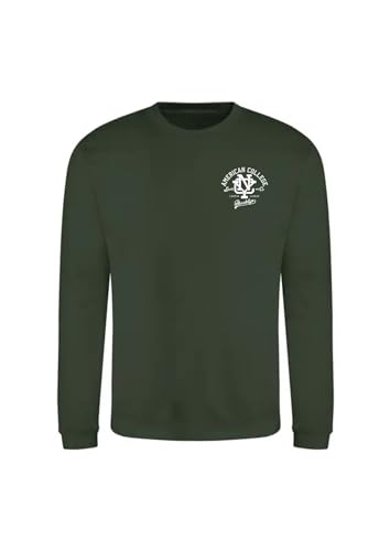 AMERICAN COLLEGE USA Unisex Kids Kapuzenpullover Kinder Junge Mädchen Sweatshirt, Grün, 8 Jahre von AMERICAN COLLEGE USA