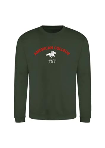 AMERICAN COLLEGE USA Unisex Kids Kapuzenpullover Kinder Junge Mädchen Sweatshirt, Grün, 8 Jahre von AMERICAN COLLEGE USA