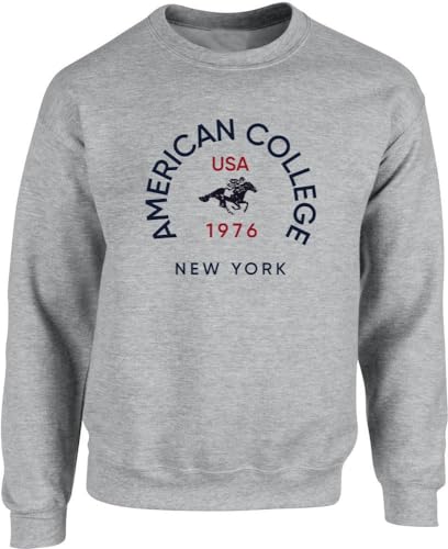 AMERICAN COLLEGE USA Unisex-Kinder Sweat A COL Rond American College Strickjacke, Gris, von AMERICAN COLLEGE USA