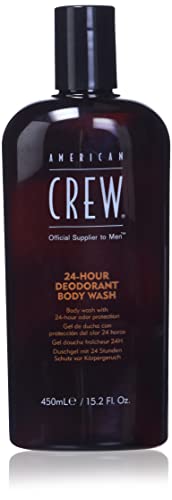 AMERICAN CREW – 24 h Deodorant Body Wash, 450 ml, Pflegedusche für Männer, Duschgel für Feuchtigkeit & lang anhaltenden Schutz vor Körpergeruch, mit Teebaum- & Pfefferminzöl von AMERICAN CREW