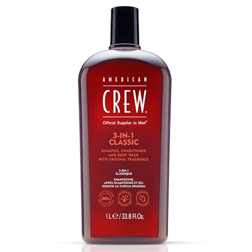 AMERICAN CREW - 3-in-1 Classic Shampoo, Conditioner & Body Wash, 1000ml, Pflegeshampoo und Duschgel für Männer, Produkt für die tägliche Reinigung von Körper und Haar von AMERICAN CREW