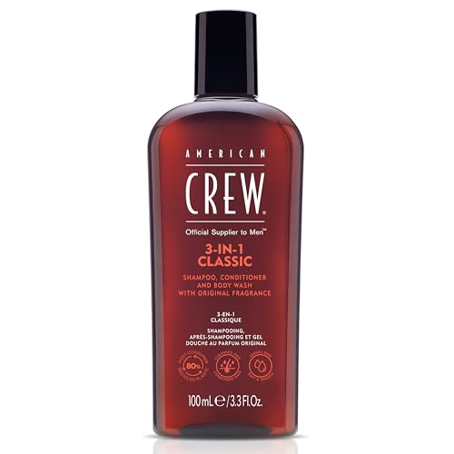 AMERICAN CREW – 3-in-1 Classic Shampoo, Conditioner & Body Wash, 100ml, Pflegeshampoo und Duschgel für Männer, Produkt für die tägliche Reinigung von Körper und Haar von AMERICAN CREW
