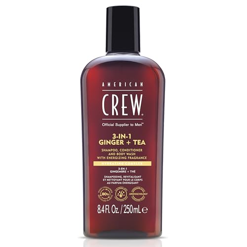 AMERICAN CREW – 3-in-1 Ginger & Tea Shampoo, Conditioner & Body Wash, 250ml, Pflegeshampoo und Duschgel für Männer, Produkt für die tägliche Reinigung von Körper und Haar von AMERICAN CREW