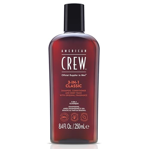 AMERICAN CREW - 3-in-1 Shampoo, Conditioner & Body Wash, 250 ml, Pflegeshampoo und Duschgel für Männer, Produkt für die tägliche Reinigung von Körper und Haar von AMERICAN CREW