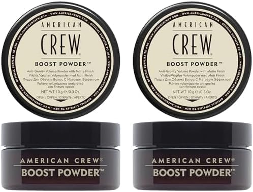 AMERICAN CREW – Classic Boost Powder, 10 g, Stylingpuder für Männer, Haarprodukt mit mittlerem Halt, Stylingprodukt für dichteres, griffigeres Haar & ein mattes Finish (Packung mit 2) von AMERICAN CREW