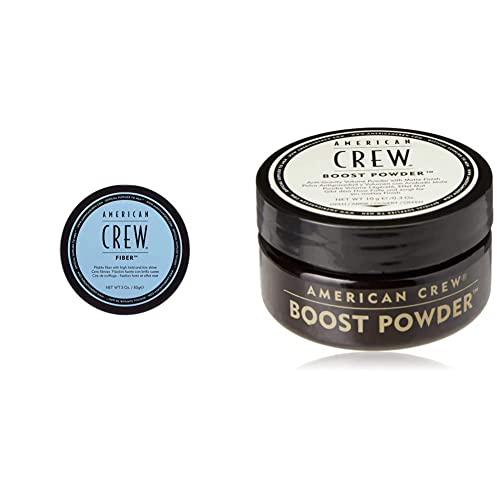 AMERICAN CREW – Classic Fiber, Haarwachs für Männer, 85 g & Classic Boost Powder, 10 g, Stylingpuder für Männer, mit mittlerem Halt, Stylingprodukt für dichteres, griffigeres Haar & ein mattes Finish von AMERICAN CREW