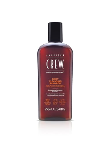 AMERICAN CREW – Daily Cleansing Shampoo, 250 ml, Pflegeshampoo für Männer, Haarprodukt ohne Silikone, Haarshampoo mit Citrus & Minze Duft, für gesund aussehendes Haar, vegan von AMERICAN CREW