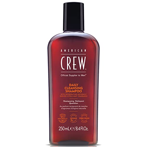 AMERICAN CREW – Daily Cleansing Shampoo, 250 ml, Pflegeshampoo für Männer, Haarprodukt ohne Silikone, Haarshampoo mit Citrus & Minze Duft, für gesund aussehendes Haar, vegan von AMERICAN CREW