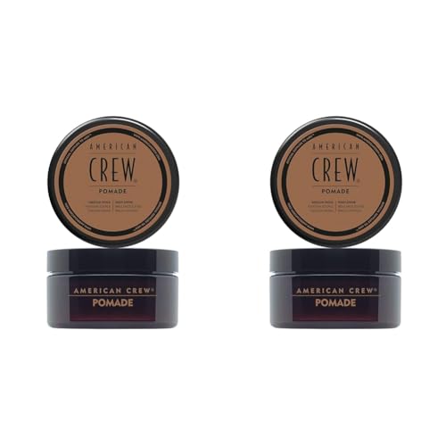 AMERICAN CREW – Pomade, Stylingprodukt für Männer, Haarprodukt mit mittlerem Halt, Haarpomade auf Wasserbasis, optimal für glatte Frisuren mit viel Glanz, 85 g (2er Pack) von AMERICAN CREW