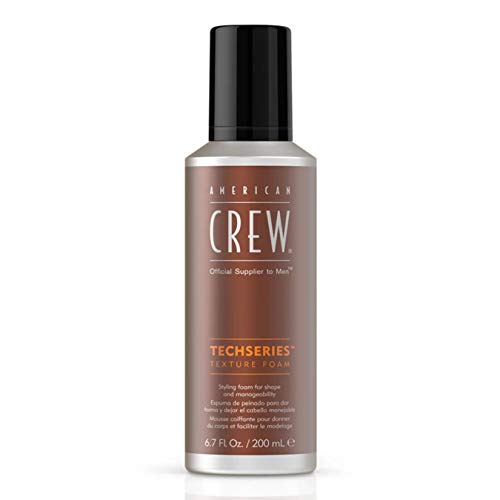 AMERICAN CREW Techseries Texture Foam, Stylingschaum für Männer, Schaumfestiger für Volumen, Definition und Kontrolle, 200 ml von AMERICAN CREW