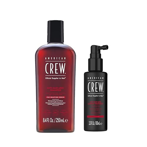 AMERICAN CREW Anti-Hair Loss Pack: Anti-Haarausfall Shampoo, 250ml + Anti-Haarausfall Leave-in-Treatment, 100ml, Haarstärkung für Männer, Haarpflege für feines schütteres Haar, gegen Haarbruch von AMERICAN CREW
