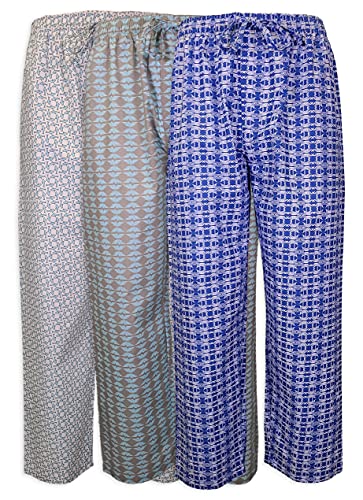 AMERICAN HEAVEN Herren 3er-Pack Lounge Pyjama Schlafhose / Kordelzug & Taschen Designer gewebte Hose, 3er-Pack – Adler/Jaguar/Haie, XX-Large von AMERICAN HEAVEN