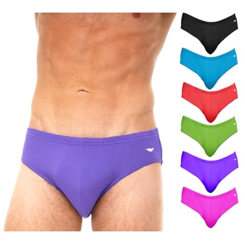 AMERICAN HEAVEN Herren 6er-Pack Sport Bikini Slips | Performance Stretch Nahtlose Bikini Unterwäsche, 6 Stück – Neonfarben, Large von AMERICAN HEAVEN