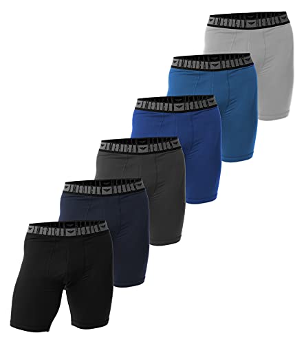 American Heaven Herren Boxershorts | Ultra Soft Micro Fiber Stretch Fitted Boxershorts - Pack of 6, 6er-Pack - Schwarz/Marineblau/Anthrazit/Heidegrau/Königsblau/Jeansblau, X-Large von AMERICAN HEAVEN