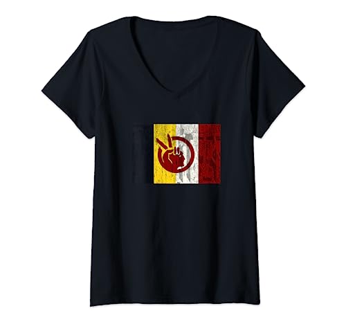 Damen Amerikanisches Indianer-Uhrwerk im Used-Look T-Shirt mit V-Ausschnitt Damen Amerikanisches Indianer-Uhrwerk im Used-Look T-Shirt mit V-Ausschnitt von AMERICAN INDIAN MOVEMENT