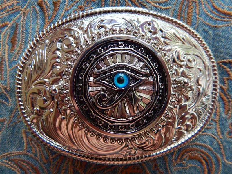 Auge Des Horus Gürtelschnalle Silber Anubis Metall von AMERICANMAGIC