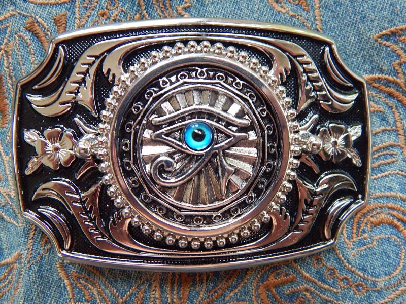 Auge Des Horus Gürtelschnalle Silber Anubis Metall von AMERICANMAGIC