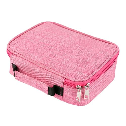 AMGOMH 72 Slots Federmappe Super gro?e Kapazit?t Bleistift-Beutel Studenten Station?re Fall Farbige Bleistifte Halter Case Federtasche Federm?ppchen mit Innentasche f¨¹r kleine Gadgets (Rosa) von AMGOMH