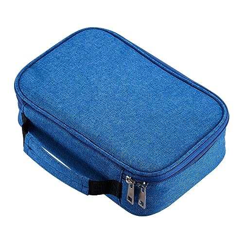 AMGOMH 72 Slots Federmappe Super große Kapazität Bleistift-Beutel Studenten Stationäre Fall Farbige Bleistifte Halter Case Federtasche Federmäppchen mit Innentasche für kleine Gadgets (Blau) von AMGOMH
