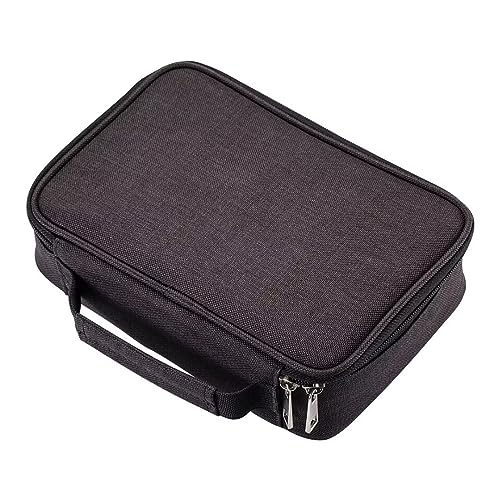 AMGOMH 72 Slots Federmappe Super große Kapazität Bleistift-Beutel Studenten Stationäre Fall Farbige Bleistifte Halter Case Federtasche Federmäppchen mit Innentasche für kleine Gadgets (Schwarz) von AMGOMH