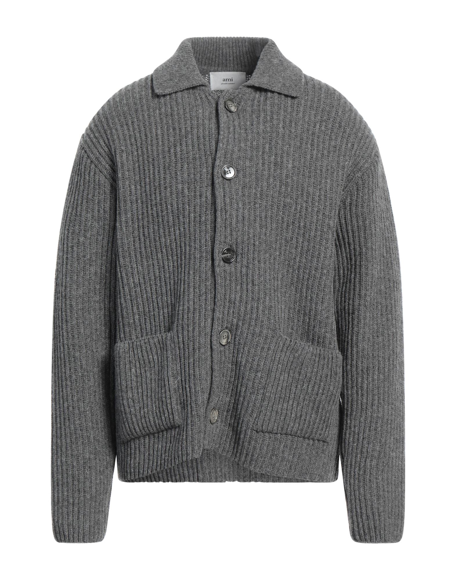 AMI ALEXANDRE MATTIUSSI Strickjacke Herren Blei von AMI ALEXANDRE MATTIUSSI