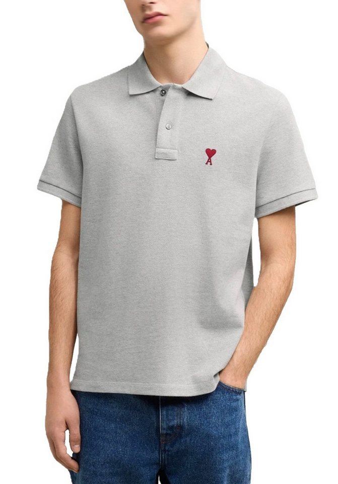 AMI PARIS - ALEXANDRE MATTIUSSI Poloshirt Poloshirt Polohemd Ami de Coeur Herz Logo Organic Baumwolle Grau L Rotes Ami de Coeur Logo auf der Brust gestickt AMI PARIS - ALEXANDRE MATTIUSSI Poloshirt Poloshirt Polohemd Ami de Coeur Herz Logo Organic Baumwolle Grau L Rotes Ami de Coeur Logo auf der Brust gestickt von AMI PARIS - ALEXANDRE MATTIUSSI