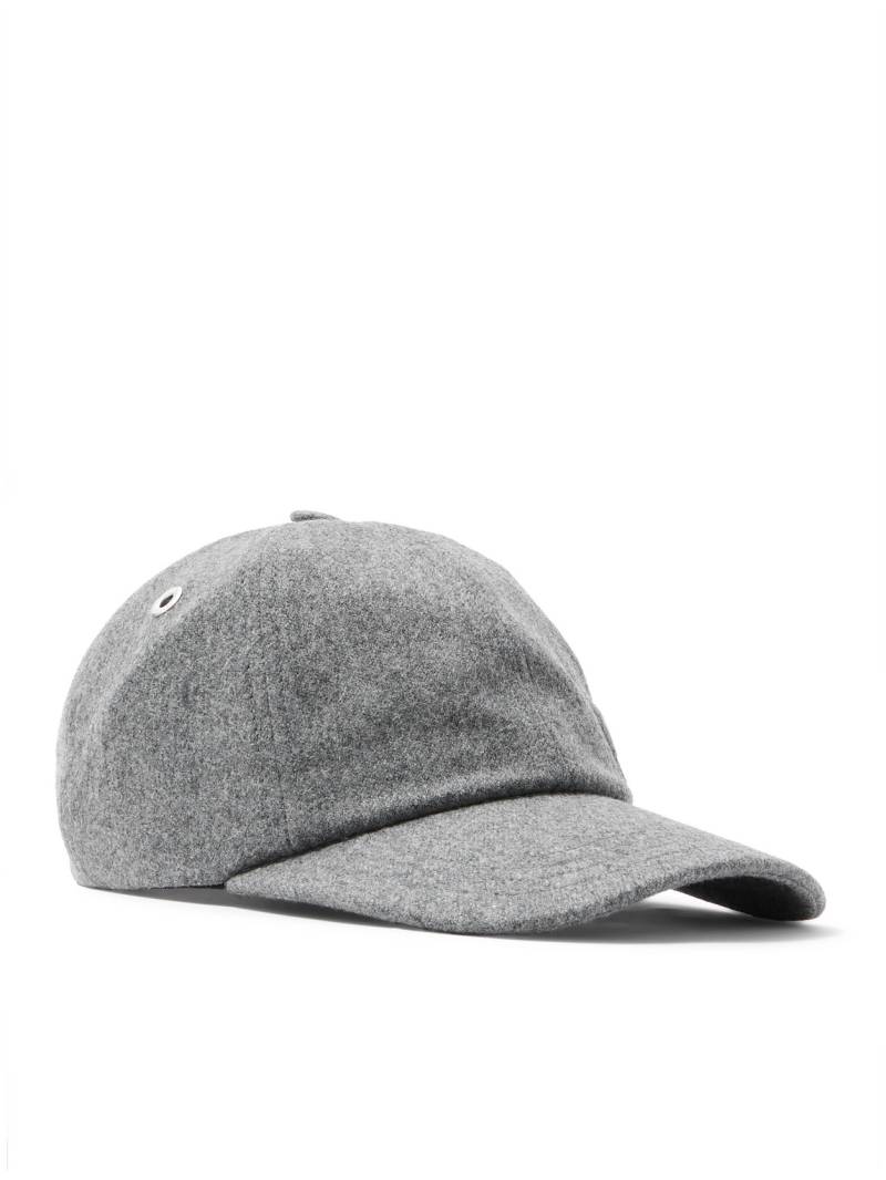 AMI PARIS - Logo-Embossed Brushed Virgin Wool-Flannel Baseball Cap - Men - Gray von AMI PARIS