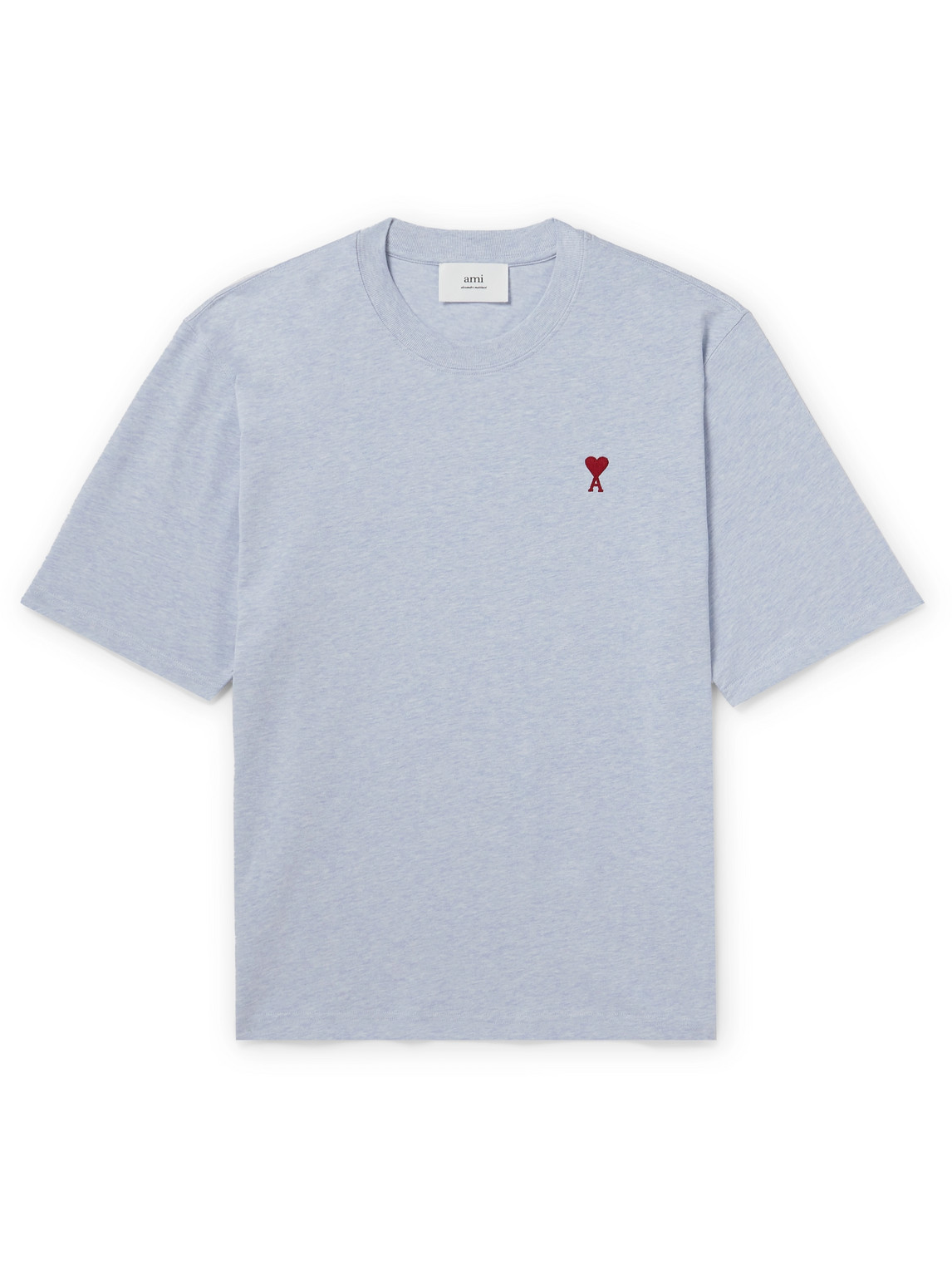 AMI PARIS - Logo-Embroidered Cotton-Jersey T-Shirt - Men - Blue - S von AMI PARIS