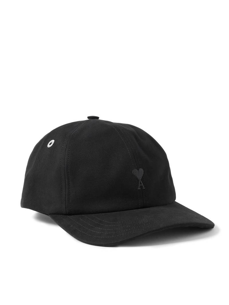AMI PARIS - Logo-Embroidered Cotton-Twill Baseball Cap - Men - Black von AMI PARIS