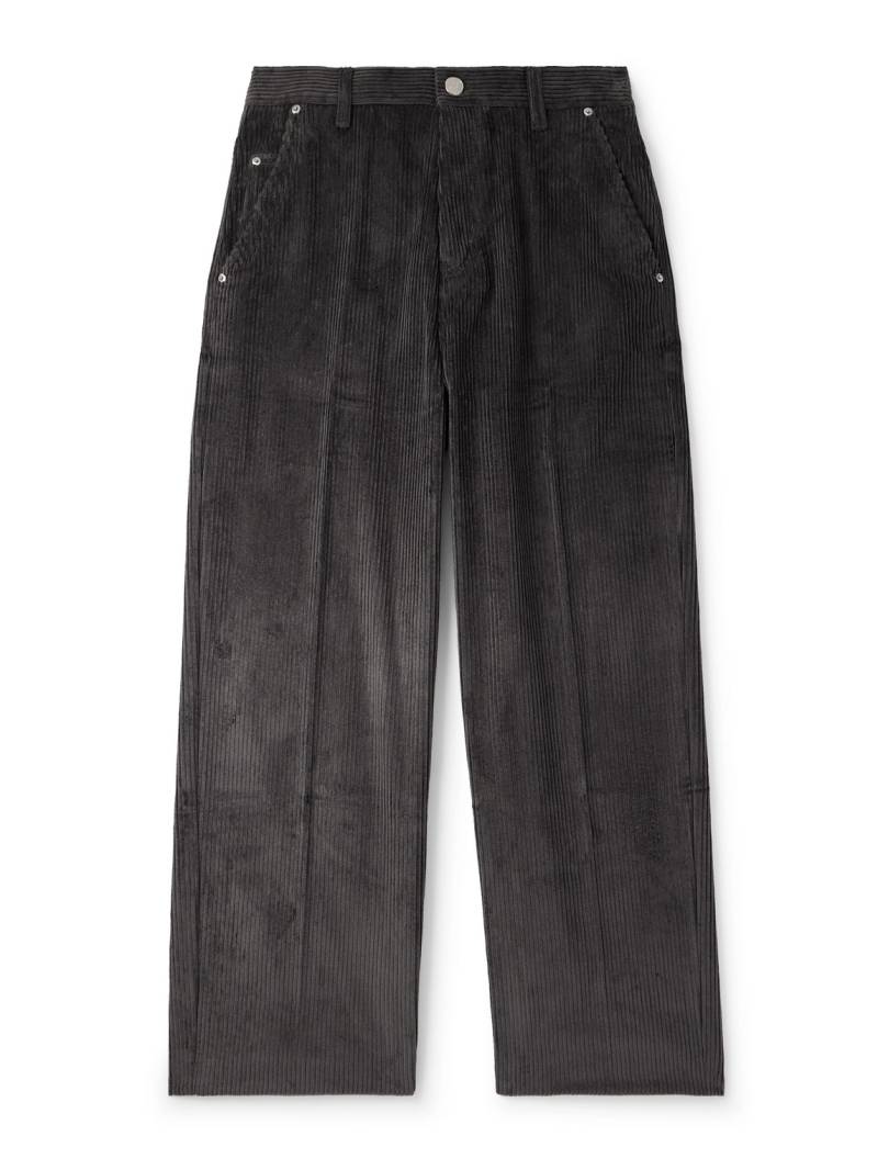 AMI PARIS - Wide-Leg Cotton-Corduroy Trousers - Men - Black - S von AMI PARIS