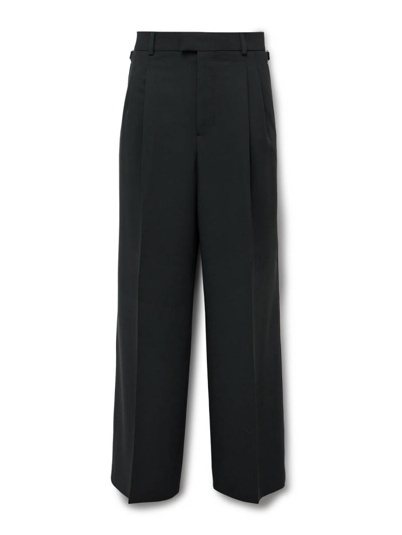AMI PARIS - Wide-Leg Pleated Virgin Wool-Tricotine Trousers - Men - Black - FR 38 von AMI PARIS
